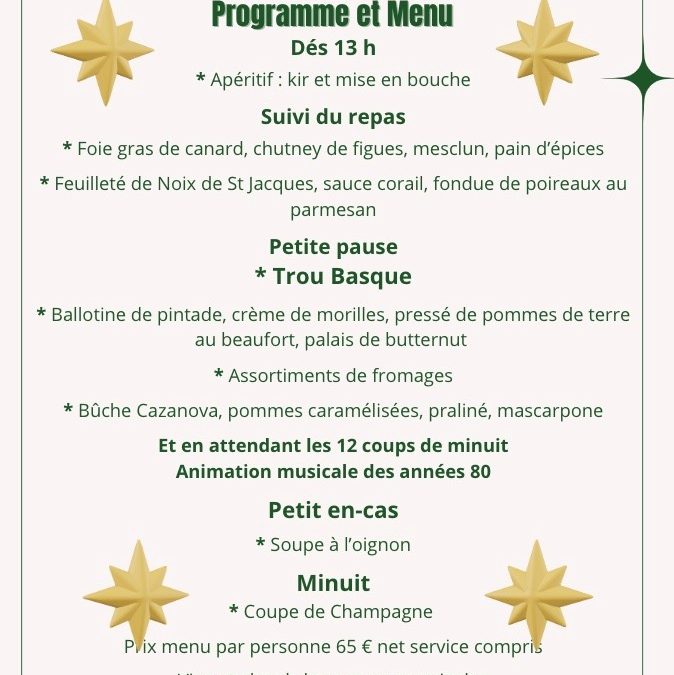 Réveillon 31 décembre 2025