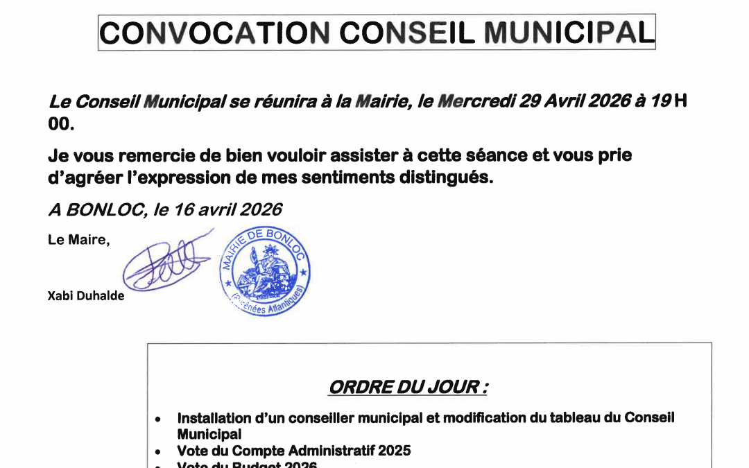 Premier Conseil Municipal de la nouvelle équipe!