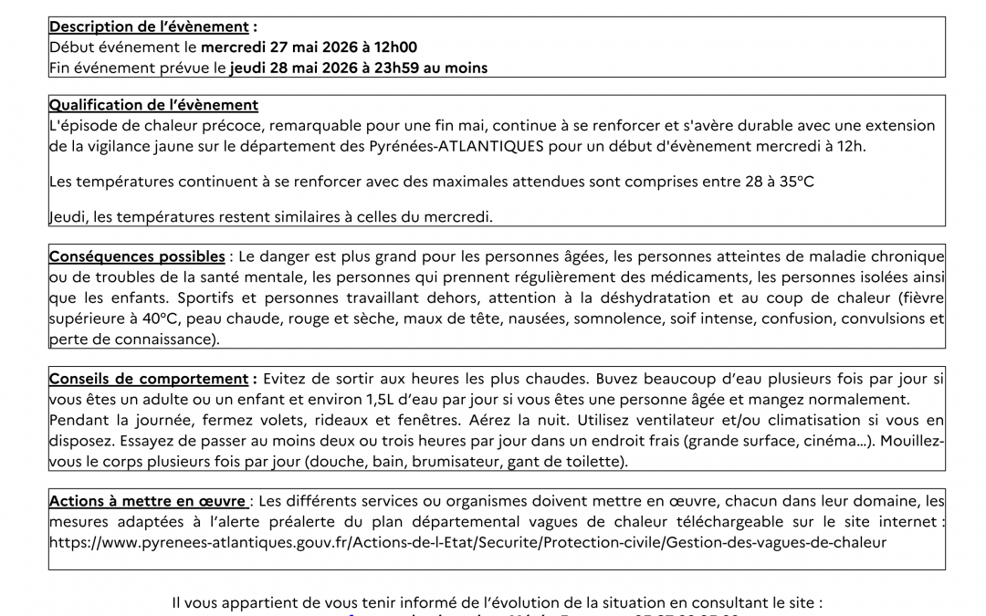 Information canicule.